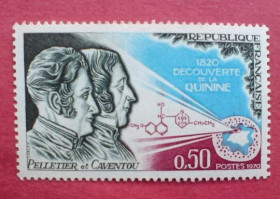 Історія та особистості История и личности ^/--/^ Франция 1970 Наука  Mi 1703 150-ие открытия хинина MNH ^_^^^ Франція 1970 Наука Mi 1703 150-і відкриття хініну MNH - фото фото фото