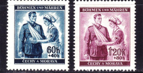 Чехословаччина Чехословакия ^/--/^ Богемия и Моравия 1940 г MNH - КРАСНЫЙ КРЕСТ ^_^^^ Богемія і Моравія 1940 р. MNH - Червоний Кріст - фото фото фото