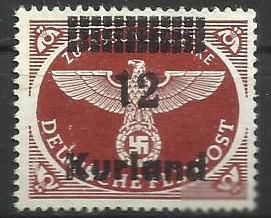 Третій Рейх (-) Третий Рейх (-) ^/--/^ Курляндия 1945 оккупация Германии Эмблема надпечатка 1 /--/ м.() ^_^^^ Курляндія 1945 окупація Німеччини Емблема надпечатка 1 /--/ м.() - фото фото фото