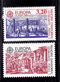 Малі Держави Європи Малые Государства Европы ^/--/^ Андорра 1990 г  MNH - архитектура - СЕРТ EUROPA - ^_^^^ АНДОРРА 1990 MNH - архітектура - СЕРТ EUROPA - фото фото фото