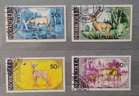 Фауна Фауна ^/--/^ Монголия 1985 г - благородный олень  (cervus elaphus), гаш ^_^^^ 1985 — благородний олень (cervus elaphus), гаш - фото фото фото