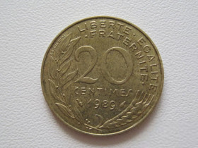 Франція Франция ^/--/^ Франция 20 сантимов 1989 года #9763 ^_^^^ Франція 20 сантимів 1989 #9763 - фото фото фото