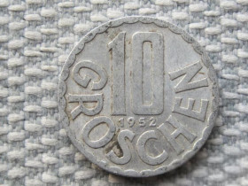 Австрія Австрия ^/--/^ Австрия 10 грошей 1952 года 625 ^_^^^ Австрія 10 грошей 1952 625 - фото фото фото