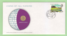 Лесото Лесото ^/--/^ ЛЕСОТО : монета 1 сенте 1979 год конверт из серии &amp;quot;COINS OF ALL NATIONS&amp;quot; + марка ^_^^^ ЛЕСОТО: монета 1 сенте 1979 конверт із серії &amp;quot;COINS OF ALL NATIONS &amp;quot; + марка - фото фото фото