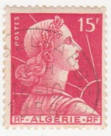 Алжир Алжир ^/--/^ Алжир   1955  г. № 345 гашеная ^_^^^ Алжир 1955 р. No 345 гашена - фото фото фото