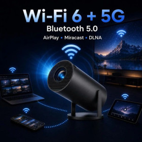 Проектори Проекторы ^/--/^ Портативний смарт-проєктор 4 /--/ K Ultra HD SMART, Android/iOS, Wi-Fi 6, Bluetooth, HDMI, домашній кінотеатр ^_^^^ Портативный смарт-проектор 4 /--/ K Ultra HD SMART, Android/iOS, Wi-Fi 6, Bluetooth, HDMI, домашний кинотеатр - фото фото фото