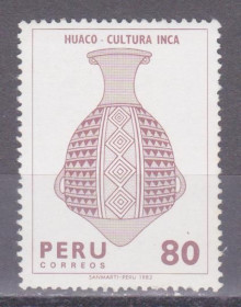 Південна Америка Южная Америка ^/--/^ Перу 1982 КУЛЬТУРА INCA КЕРАМИКА HUACO ПОСУДА КУВШИН ВАЗА УКРАШЕНИЕ НАСЛЕДИЕ 1 /--/ м**Mi.1222 MNH EUR 2.- ^_^^^ Перу 1982 КУЛЬТУРА INCA КЕРАМІКА HUACO ПОСУДУ КУВШИН ВАЗУ УКРАШЕННЯ НАСЛІДОК 1 /--/ М**Mi.1222 MNH EUR 2.- - фото фото фото