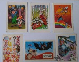 Росія до  року Россия до  года ^/--/^ Календарики Мультфільми 1986 /--/ р. ^_^^^ Календарики Мультфильмы 1986 /--/ г. - фото фото фото