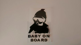 Наліпки, емблеми Наклейки, эмблемы ^/--/^ Наклейка на авто Baby on board Чёрная ^_^^^ Наклейка на авто Baby on board Чорна - фото фото фото