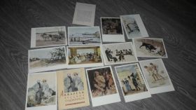 СРСР СССР ^/--/^ Набор открыток  акварели русских художников 12 /--/ шт ^_^^^ Набір листівок акварелі російських художників 12 /--/ шт - фото фото фото