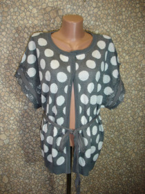 Кофти Кофты ^/--/^ Модная кофта в горох с поясом &amp;quot;KOAN KNITWEAR&amp;quot; 48-50-52 р ^_^^^ Модна кофта в горох з поясом &amp;quot;KOAN KNITWEAR&amp;quot; 48-50-52 р - фото фото фото