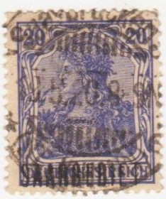 Веймарська республіка Веймарская республика ^/--/^ Германия   ( Саар)   1920  г. № 35 гашеная ^_^^^ Німеччина (Саар) 1920 р. No 35 гашена - фото фото фото