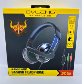 Навушники Наушники ^/--/^ Ігрові навушники з мікрофоном Ovleng X /--/ 5 Black ^_^^^ Игровые наушники с микрофоном Ovleng X /--/ 5 Black - фото фото фото