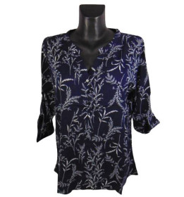 Кофти Кофты ^/--/^ Штапельная блуза Rbossi 6038 L синяя ^_^^^ Штапельна блуза Rbossi 6038 L синя - фото фото фото