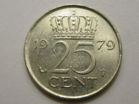 Нідерланди Нидерланды ^/--/^ Нидерланды 25 центов 1979 года 38638 ^_^^^ Нідерланди 25 центів 1979 року 38638 - фото фото фото