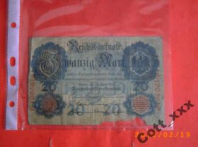 Німеччина Германия ^/--/^ 20 марок - ГЕРМАНИЯ 1910 года ^_^^^ 20 марок - Німеччина 1910 - фото фото фото