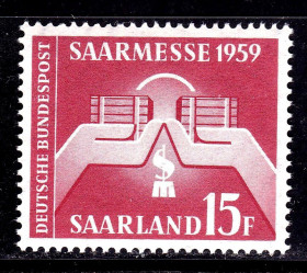 Інше Другое ^/--/^ СААР / SAAR  1959 г MNH - ярмарка в Саарбрюккене ^_^^^ СААР / SAAR 1959 MNH - ярмарок в Саарбрюккені - фото фото фото