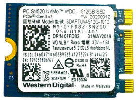 Твердотільні SSD-накопичувачі Твердотельные SSD-накопители ^/--/^ SSD M.2 NVMe 512 /--/ GB Western Digital 2230 - фото фото фото