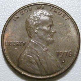 Обігові Обиходные ^/--/^ США 1 цент 1976 року D #40040 ^_^^^ США 1 цент 1976 года D #40040 - фото фото фото