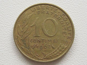 Франція Франция ^/--/^ Франция 10 сантимов 1968 года 38173 ^_^^^ Франція 10 сантимів 1968 38173 - фото фото фото