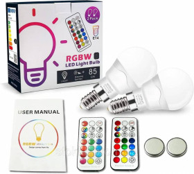 Світильники Светильники ^/--/^ Светодиодные лампы Unisun E /--/ 14 6 Вт RGB с 2 пультами. ^_^^^ Світлодіодні лампи Unisun E /--/ 14 6 Вт RGB з 2 пультами. - фото фото фото