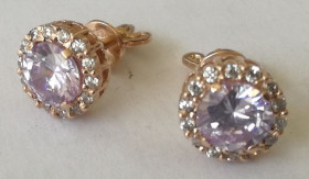 Сережки Серьги ^/--/^ Серьги пуссеты 312700 /--/ ЮМ, золото 585 проба, кубический цирконий ^_^^^ Сережки пусети 312700 /--/ ЮМ, золото 585 проба, кубічний цирконій - фото фото фото