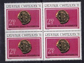 Європа Европа ^/--/^ ZM Австрия  1980 г   MNH - квартблок ^_^^^ ZM Австрія 1980 MNH - квартблок - фото фото фото