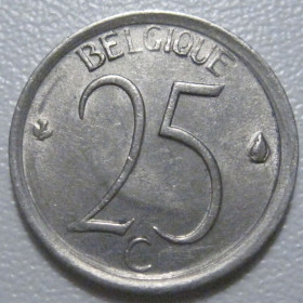 Бельгія Бельгия ^/--/^ Бельгія 25 сантимів 1964 року Belgique 42278 ^_^^^ Бельгия 25 сантимов 1964 года Belgique 42278 - фото фото фото