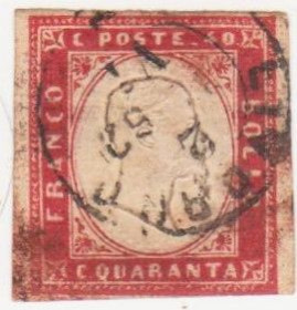 Італія, Ватикан Италия, Ватикан ^/--/^ Италия  ( Сардиния ) 1855 г. № 13 a  гашеная ^_^^^ Італія ( Сардинія) 1855 р. No 13 a гашена - фото фото фото