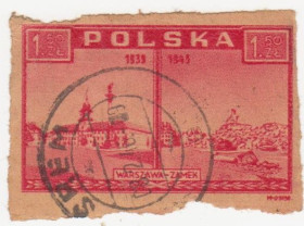 Польща Польша ^/--/^ Польша 1945 г.№ 378 гашеная ^_^^^ Польща 1945 р. No 378 гашена - фото фото фото