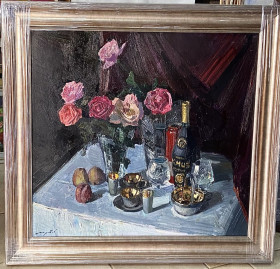 Картини, Гравюри, Живопис та Графіка Картины, Гравюры, Живопись и Графика ^/--/^ І. Шутєв. « Троянди», 1970 р. Закарпатська школа живопису. ^_^^^ И. Шутев. «Розы», 1970 г. Закарпатской школы живописи. - фото фото фото