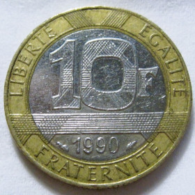 Франція Франция ^/--/^ Франція 10 франків 1990 року #6 /--/ П /--/ 1509 ^_^^^ Франция 10 франков 1990 года #6 /--/ П /--/ 1509 - фото фото фото