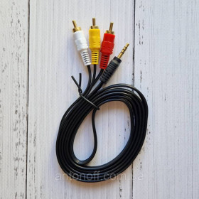 Зарядні пристрої Зарядные устройства ^/--/^ Відео кабель AUX 3.5 /--/ mm to 3 /--/ RCA (miniJack-тюльпан) 1.5 /--/ м Чорний ^_^^^ Аудио кабель AUX 3.5 /--/ mm to 3 /--/ RCA (miniJack-тюльпан) 1.5 метра черный - фото фото фото