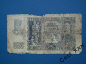 Польща Польша ^/--/^ 20 злотых 1940 год - Польша . ^_^^^ 20 злотих 1940 - Польща. - фото фото фото