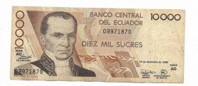Еквадор Эквадор ^/--/^ ECUADOR Еквадор 10000 сукре 14 грудня 1998 АО 2-й випуск ^_^^^ ECUADOR Еквадор 10000 сукре 14 грудня 1998 АТ 2-й випуск - фото фото фото