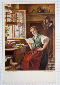 Іноземні Иностранные ^/--/^ Поштова картка листівка Ein Liebesbrief Karl Kricheldorff поч. XX ст. Germany Dc /--/ 064 ^_^^^ Почтовая карточка открытка Ein Liebesbrief Karl Kricheldorff нач. XX в. Germany Dc /--/ 064 - фото фото фото