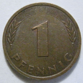 НДР, ФРН ГДР, ФРГ ^/--/^ Німеччина 1 пфеніг 1977 року G 41312 ^_^^^ Германия 1 пфенниг 1977 года G 41312 - фото фото фото