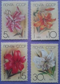 СРСР - СССР - ^/--/^ СССР 1989 флора цветы СК 5983-5986 MNH ^_^^^ СРСР 1989 флора квіти СК 5983-5986 MNH - фото фото фото