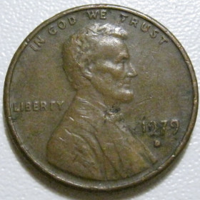 Обігові Обиходные ^/--/^ США 1 цент 1979 року D #40070 ^_^^^ США 1 цент 1979 года D #40070 - фото фото фото