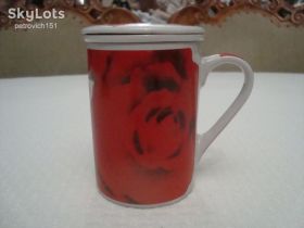 Кухонне начиння, посуд, столове срібло Кухонная утварь, посуда, столовое серебро ^/--/^ Чашка с Фильтром и Крышкой Фарфор Италия Новая № (880) ^_^^^ Чашка з Фільтром і Кришкою Фарфор Італія Нова No (880) - фото фото фото