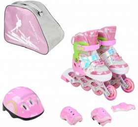 Дитячі ролики та скейти Детские ролики и скейты ^/--/^ Набор Maraton Latina S (30-33) pink (1 шт) (1072) - фото фото фото