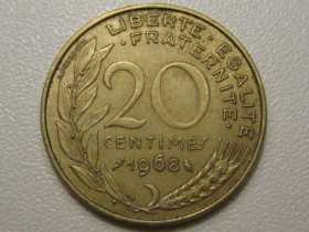 Франція Франция ^/--/^ Франция 20 сантимов 1968 года 38114 ^_^^^ Франція 20 сантимів 1968 38114 - фото фото фото