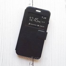 Зарядні пристрої Зарядные устройства ^/--/^ Чохол-книжка для Xiaomi Redmi 2 шкіряний, з віконцем, чорний ^_^^^ Чехол-книжка Xiaomi Redmi 2 для телефона (с окошком) Черный - фото фото фото