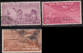 Індія Индия ^/--/^ Индия. 100-летие индийских марок  (серия без 1 м.) 1954 г. ^_^^^ Індія. 100-річчя індійських марок (серія без 1 м.) 1954 - фото фото фото