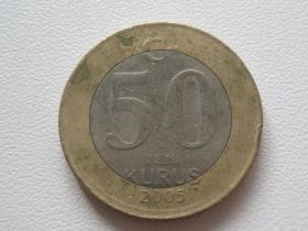 Туреччина Турция ^/--/^ Турция 50 новых куруш 2005 года 27366 ^_^^^ Туреччина 50 нових куруш 2005 року 27366 - фото фото фото