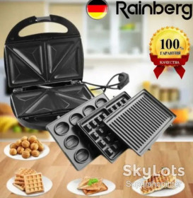 Вафельниці Вафельницы ^/--/^ Электрогриль мультимейкер Rainberg RB-5408 4 /--/ в /--/ 1 орещница бутербродница бельгийская вафля гриль 2200 Вт ^_^^^ Електрогриль мультимейкер Rainberg RB-5408 4 /--/ в /--/ 1 горіщниця бутербродниця бельгійська вафля гриль 2200 Вт - фото фото фото