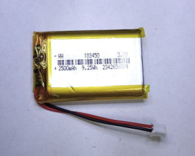 Батарейки, акумулятори Батарейки, аккумуляторы ^/--/^ Акумулятор  Li-pol 3.7 /--/ V 2500 /--/ mAh 9.25 /--/ Wh    (103450 /--/ p) 50 x 34 x 10,0 /--/ мм ^_^^^ Аккумулятор Li-pol 3.7 /--/ V 2500 /--/ m Ah 9.25 /--/ Wh (103450 /--/ p) 50 x 34 x 10,0 /--/ мм - фото фото фото