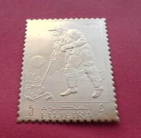 Освоєння космосу Освоение космоса ^/--/^ Фуджейра FFujeira Space 1969 Apollo 11 Gold foil Mi A 398 A MNH - фото фото фото