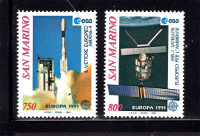 Освоєння космосу Освоение космоса ^/--/^ Космос . Сан Марино 1991 г MNH - CEPT - ^_^^^ Космос . Сан Марино 1991 MNH - CEPT - - фото фото фото