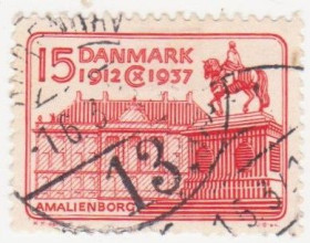 Балтійські країни Балтийские страны ^/--/^ Дания   1937 г. №  242  гашеная ^_^^^ Данія 1937 р. No 242 гашена - фото фото фото
